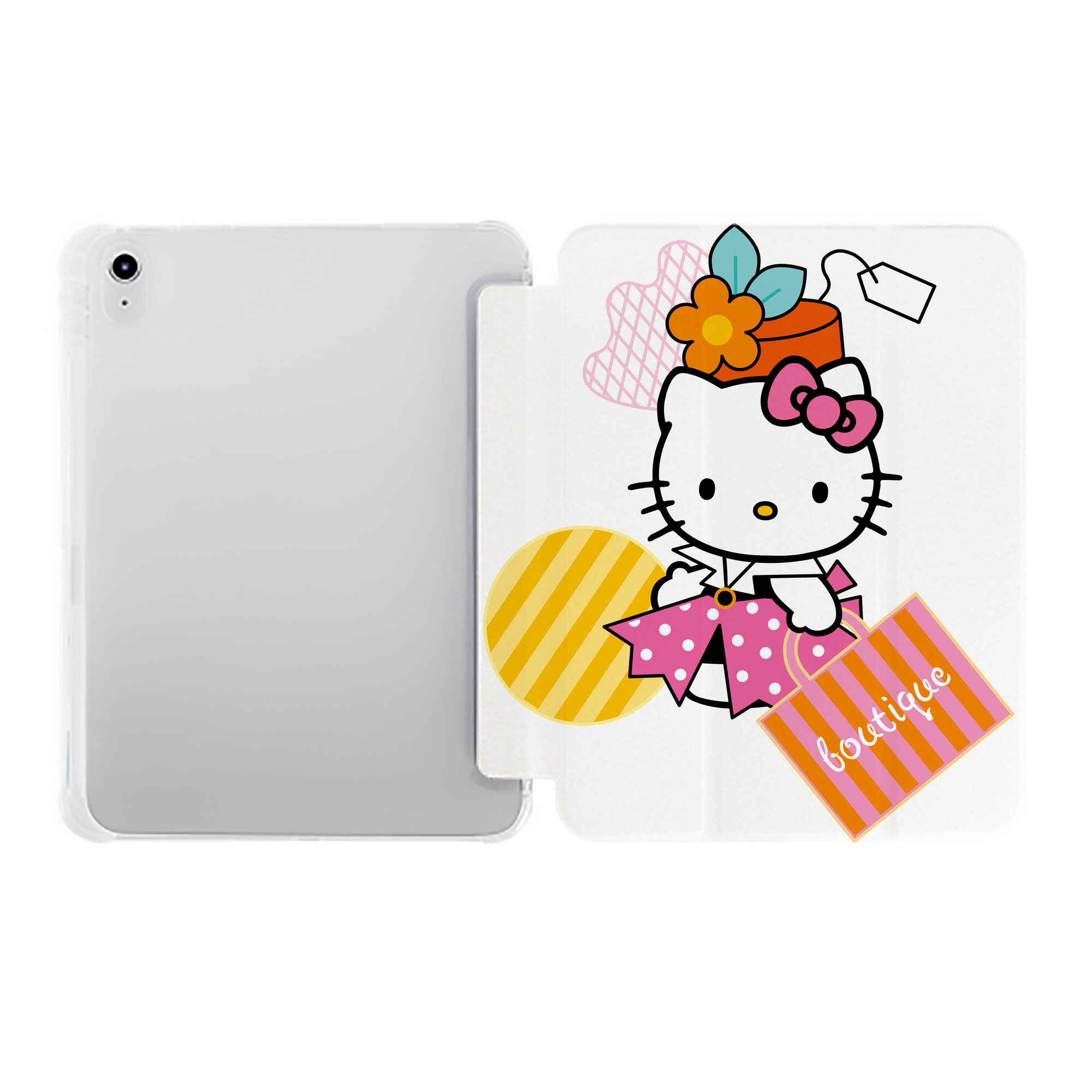 （画像用） Hello Kitty ハローキティ IPad ケース ペン収納付き 三つ折りスタンド PUレザー×シリコン 対応機種9.5/10.5/10.9インチ
